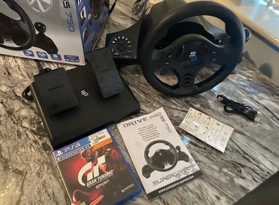 SuperDrive GS750 Racing Wheel + Pedals + Gear Shifter + Gran Turismo Sport