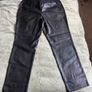 Women's Black Faux Leather Trousers UK 16 Image 2