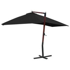 Hanging Garden Parasol with Wooden Pole 400x300 cm Blue