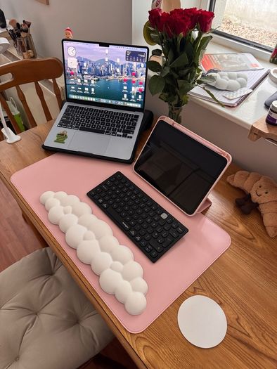 Cloud Wrist Rest Keyboard Set