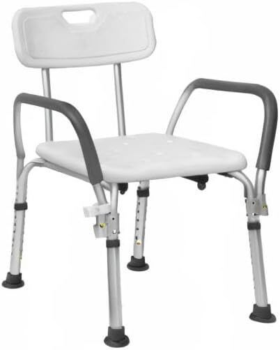 Shower Stool Height Adjustable - Shower Chair for Seniors Pregnant Women Bath Chair for Shower (with Arm and Backrest):AVAILABLE FOR COLLECTION