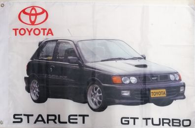 Toyota Starlet Gt Turbo Black Flag 3ft x 2ft.