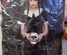 dress. Medium size, Gothic girl black and white velvet costume