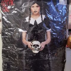 dress. Medium size, Gothic girl black and white velvet costume