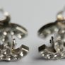 CHANEL CC Logos Used Earrings Silver Rhinestones Clip-On  Vintage Image 7