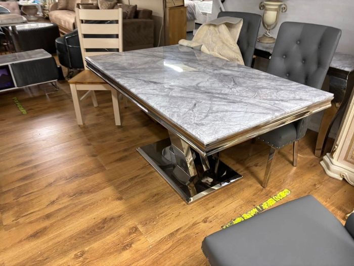 Marble Kitchen Dining Table With 6 Chairs