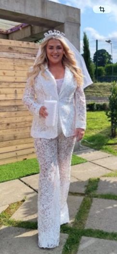 Bridal White Lace Suit