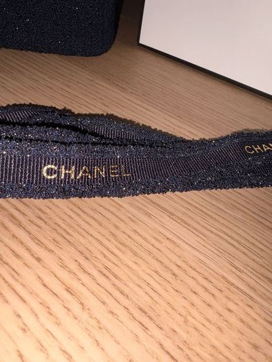 Authentic Chanel beauty tweed pouch