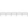 Garden Fence with Spear Top Steel (1-1.25)x8.5 m Black Image 2