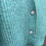 Knitted green cardigan, short sleeve Image 4