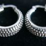 Vintage 925 Sterling Silver Antique  Hoop Earrings 21,3g Image 3