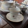 Six piece set of finebone  China, six cups, six saucers, six side plates, one larger plate and sugar bowl. Image 5