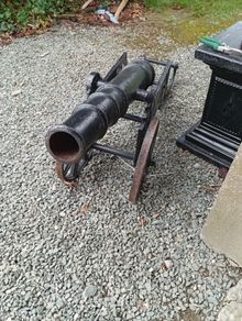 Antique style cast iron cannons