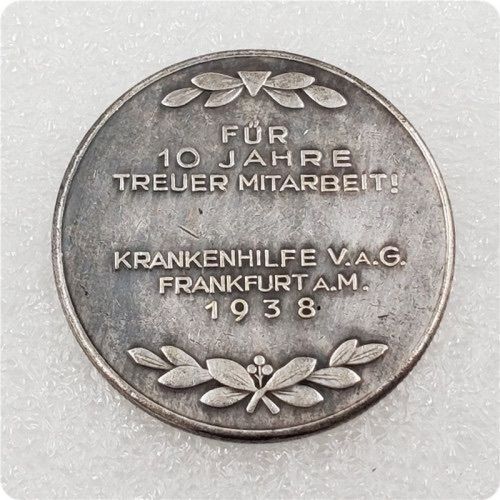 Ww2 Mark German Coin  Hitler Luftwaffe Swastika Nazi Warplane  Reichsmark