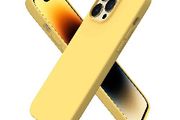Liquid Silicone Case For Apple iPhone 14 Pro Max Luxury Thin Phone Cover Yellow
