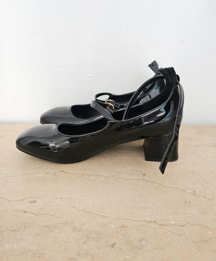 No-l-ita Italian designer Black Genuine Leather Mary Jane Pump Heels RRP 150E