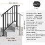 Outdoor Steps, 2-3 Step Stair Hand Rail Kit, Transitional Carbon Steel Railings with Installation Kit, Stair Rails for Seniors, Concrete Steps & Porch & Deck, Black Retro Arch Image 6