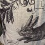 Large 55cm x 55cm French Lapin grain sack stripe indoor/outdoor cushion Image 2
