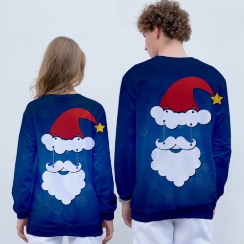 Ladies Christmas Jumper Womens Top Sweatshirt T Shirt Sweater Long Sleeve 3D Print