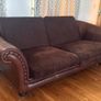 Brown Leather & Fabric 4-Seater Sofa Image 2