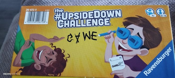 Upside down challenge game