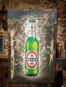 Official BECKS Beer Pub Advertising Sign