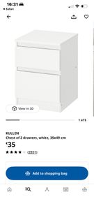 PAIR of IKEA kullen bedside tables