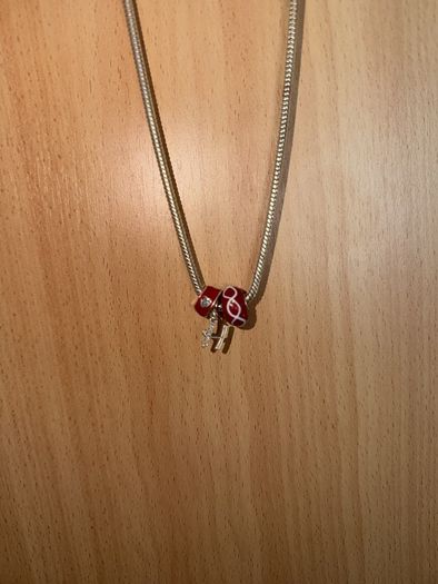 'H' charm silver necklace