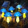 Set of 6 Blue Solar Garden Lights, Solar Powered Mushroom Stake Lights for Outdoor Decor, Waterproof Garden Ornaments for Backyard Lawn Pathway Landscape Fence Christmas Halloween Yard Decor (FREE SHIPPING) Image 2
