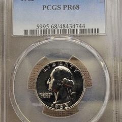 USA United States Silver Proof 1963 Washington Quarter PCGS PR68