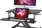 _Standing Desk Height Adjustable Sit / Stand Desk Converter with Deep Keyboard Tray Sit-to-Stand Desk for Laptop