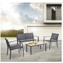4-piece Garden furniture sets for indoor and outdoor use Garden lounge with tea table, sofa and chairs  Black Image 3