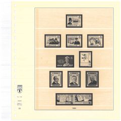 1980-1989 Gibraltar Lindner-T Illustrated 18 Ring Hingless Album Pages with illustrated examples of stamp. Pages 33-53 excluding page 37 & 48 (includes 19 images)