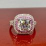 Silver Moissanite & Pink Sapphire Statement Ring Image 7