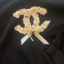 Black Crewneck Sweatshirt with Couture-Inspired Pearl Embellishment Image 2