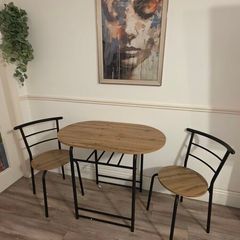 Compact Dining / Coffee Table & 2 Chairs Set