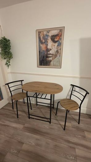 Compact Dining / Coffee Table & 2 Chairs Set