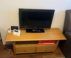 Wooden tv cabinet with matching side table