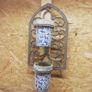 Vintage wrought iron plant hangers. Porcelain containers Image 4