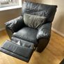 Black Leather Sofa with Recliner Back Image 8