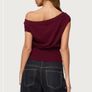 Edikted Burgundy Off The Shoulder Top XS Image 5