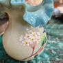 Hand painted Bristol Blue opaline glass vase Image 3