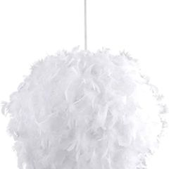 Lampshade Fluffy Pendant Feather Light Shade for Ceilings with E27 Bulb Romantic Droplight Lampshade Elegant Feather Floor Lamps Home Decoration for Living Room