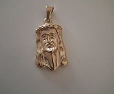 Jesus head gold pendant
