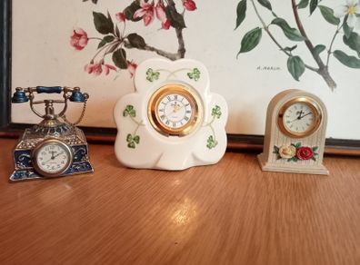collection of vintage mini clocks