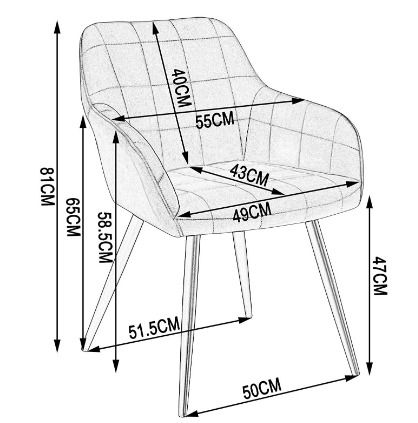 BRAND NEW 1pc Dining Chairs for kitchen, Mid Century Modern Side Chairs,Velvet Upholstered Dining Chair with Metal Legs