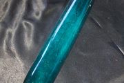 Antique 19th century Mouth-Blown Teal-Green Glass Rolling Pin, Historically known as sailor's tokens or love tokens