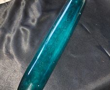 Antique 19th century Mouth-Blown Teal-Green Glass Rolling Pin, Historically known as sailor's tokens or love tokens