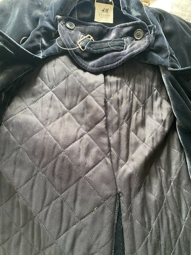 H & M Studio Rare Velvet Shortsleeved Coat/Coatdress NWT Size UK 10