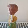Vintage Figurine girl in yellow dress with turtle Image 4